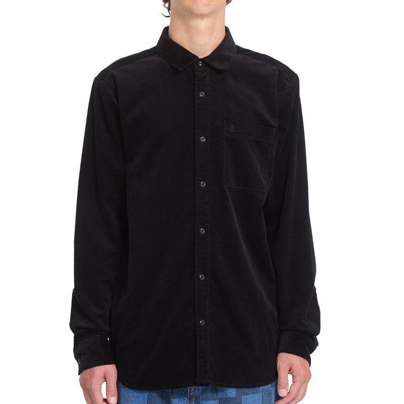 Camisa Volcom: Zander Cord LS (Black Combo)