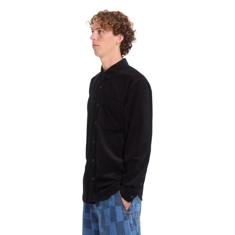 Camisa Volcom: Zander Cord LS (Black Combo)