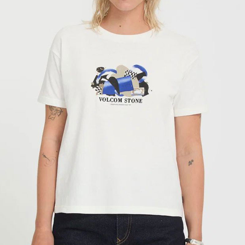 Camiseta Volcom: Fa Carrau  SS Tee 2 (Off White)