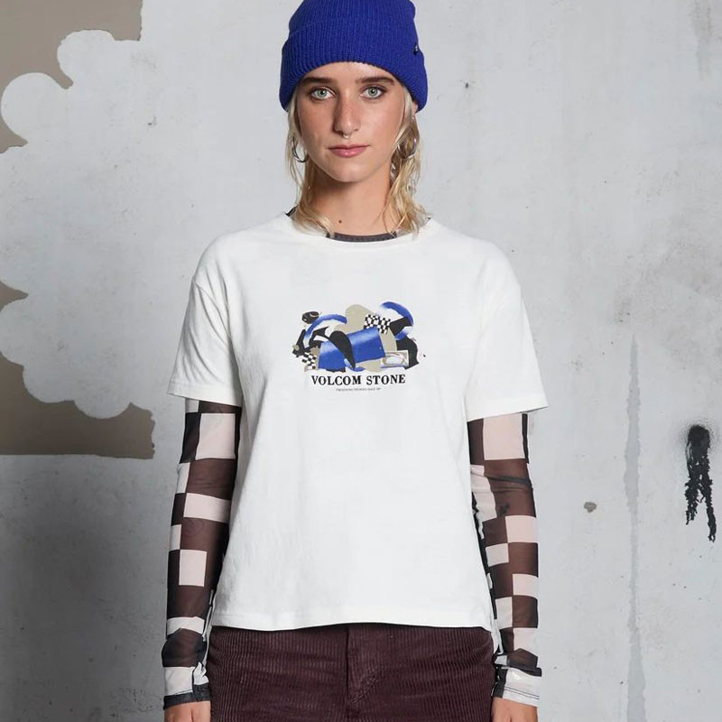 Camiseta Volcom: Fa Carrau  SS Tee 2 (Off White)