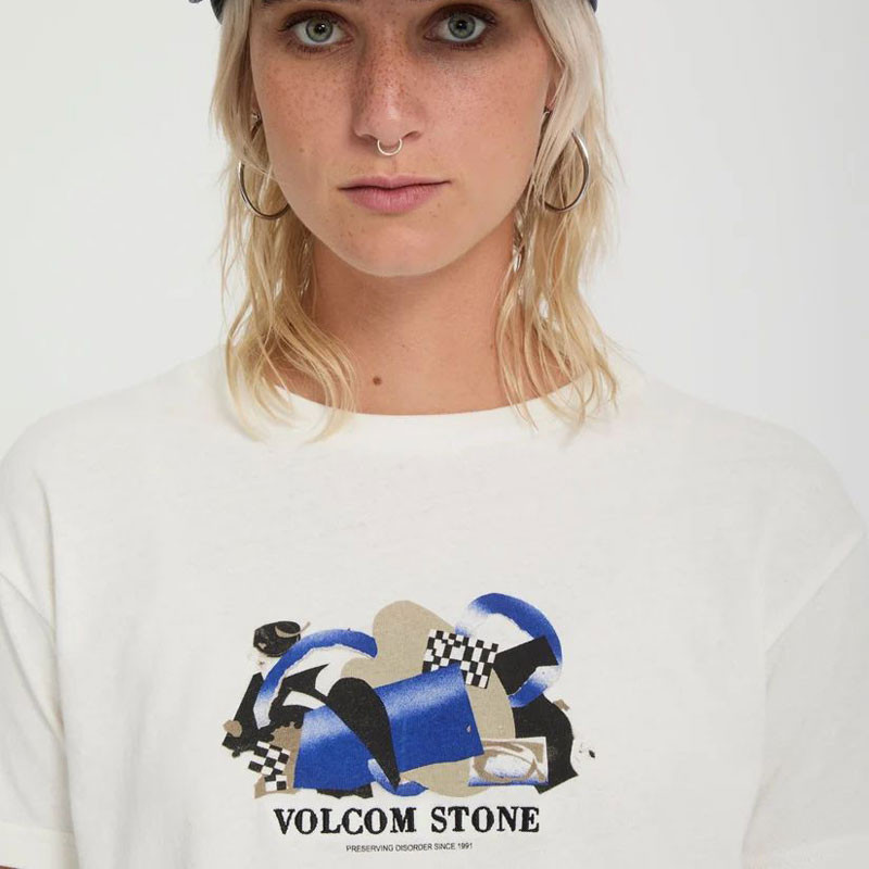 Camiseta Volcom: Fa Carrau  SS Tee 2 (Off White)