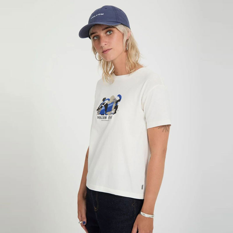 Camiseta Volcom: Fa Carrau  SS Tee 2 (Off White)