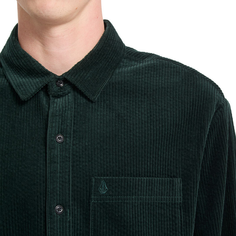Camisa Volcom: Fostered II Cord LS (Scarab)