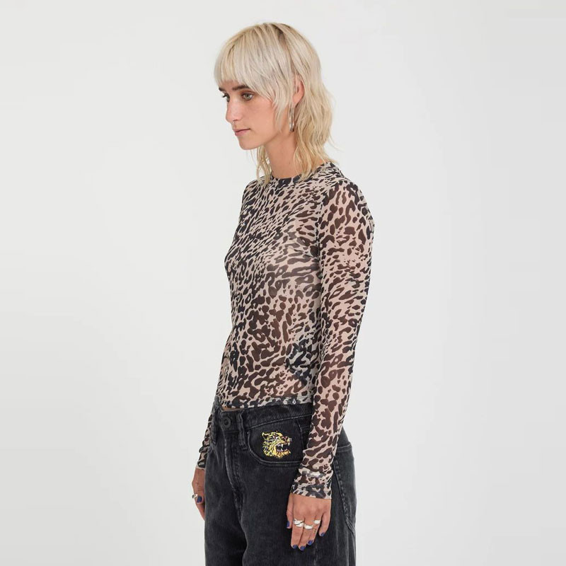 Camiseta Volcom: Tigardi Mesh LS (Animal Print)