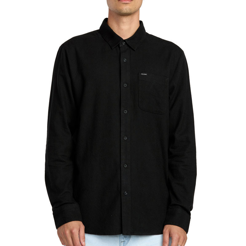 Camisa Volcom: Caden Solid LS (Antique Black)