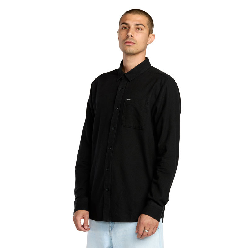 Camisa Volcom: Caden Solid LS (Antique Black)