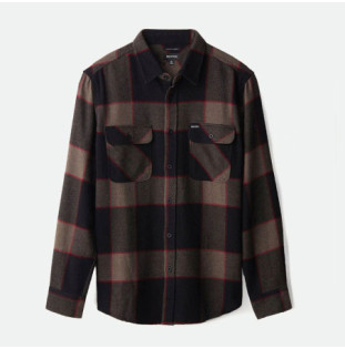 Camisa Brixton: Bowery Flannel (Heather Grey Charcoal)