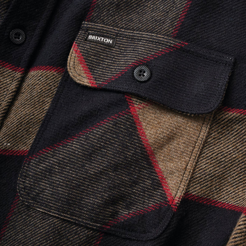 Camisa Brixton: Bowery Flannel (Heather Grey Charcoal)
