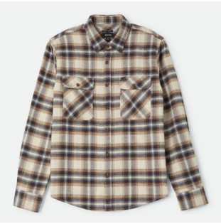 Camisa Brixton: Bowery Flannel (Soft Brown Plaid)