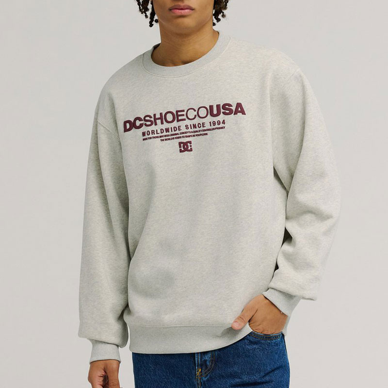 Sudadera DC Shoes: DC Heritage Font (Light Heather Grey)