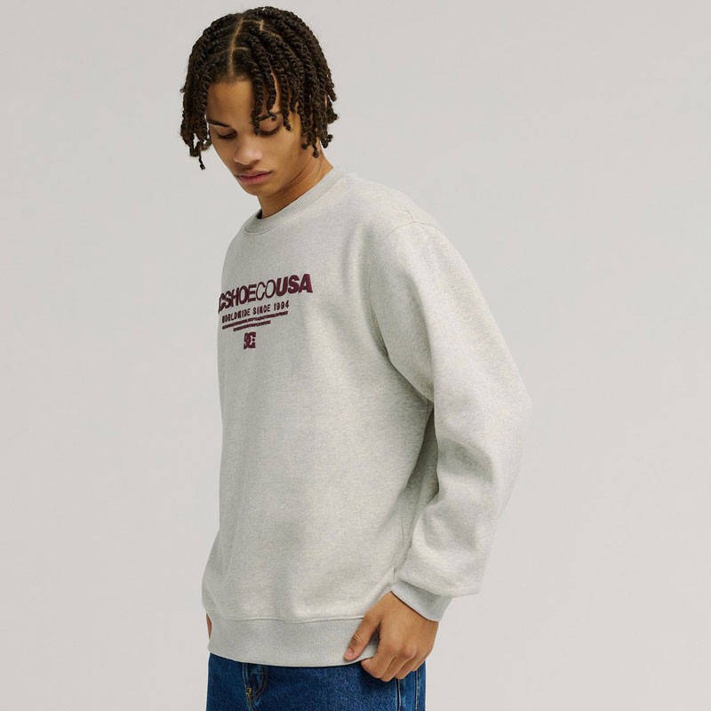 Sudadera DC Shoes: DC Heritage Font (Light Heather Grey)