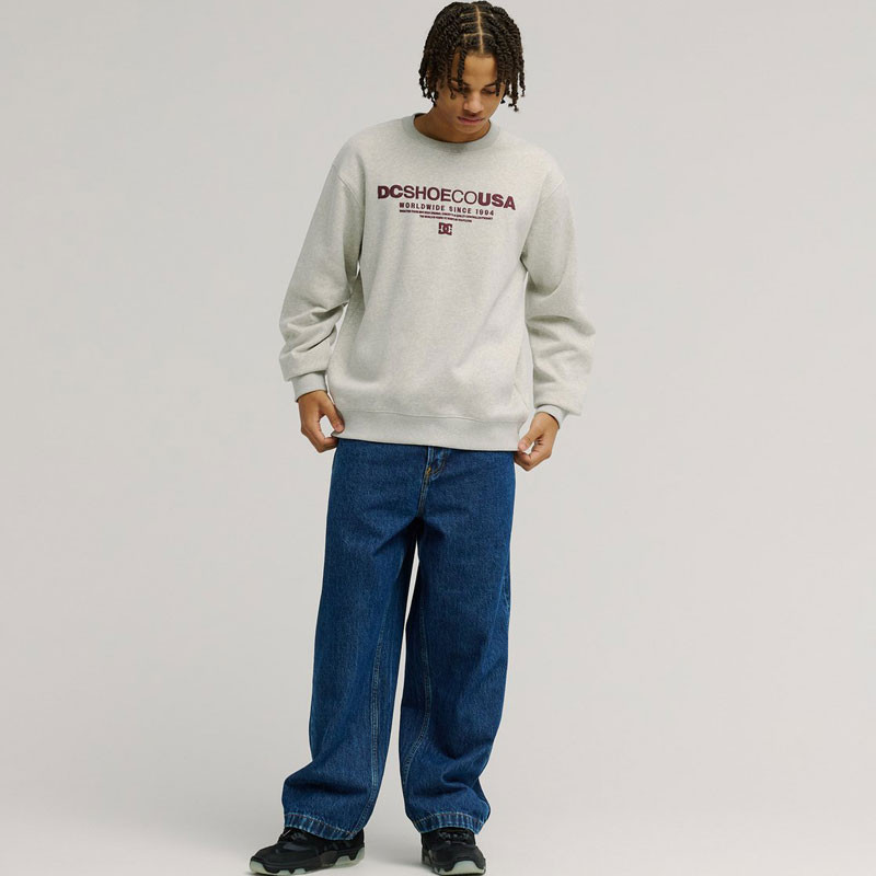 Sudadera DC Shoes: DC Heritage Font (Light Heather Grey)
