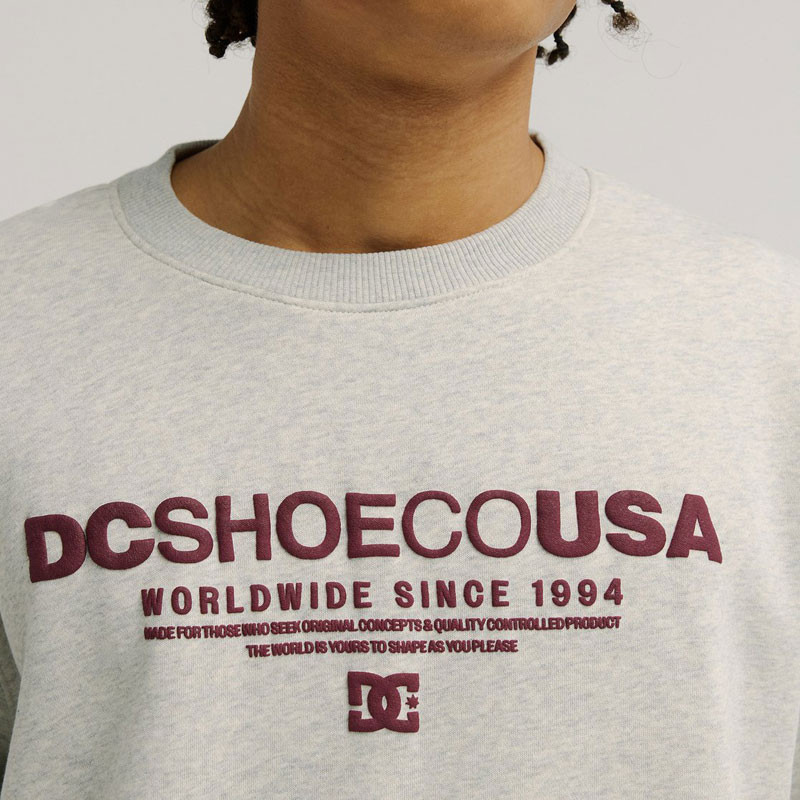Sudadera DC Shoes: DC Heritage Font (Light Heather Grey)