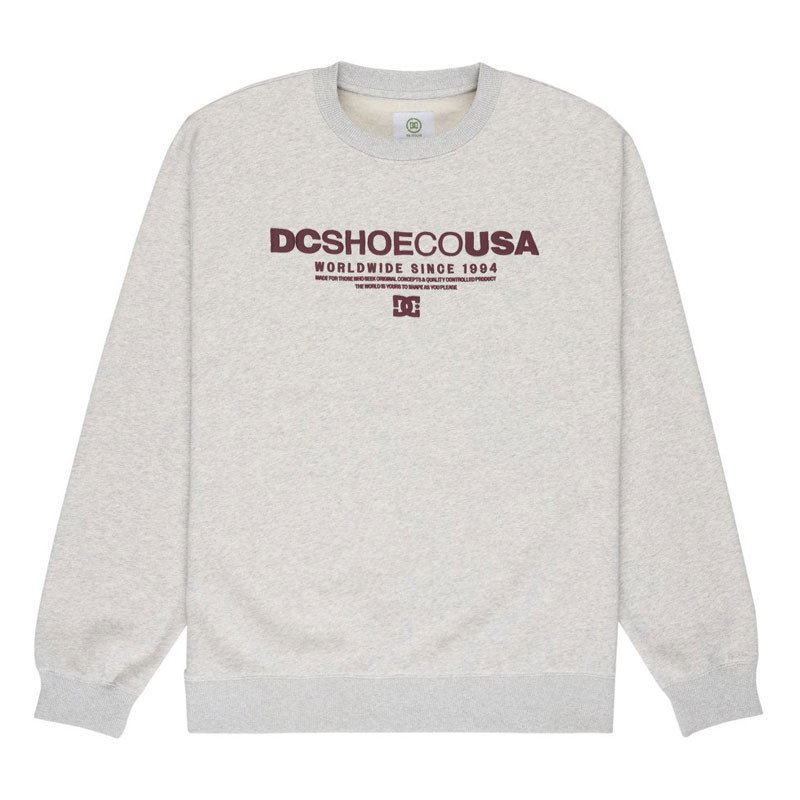 Sudadera DC Shoes: DC Heritage Font (Light Heather Grey)