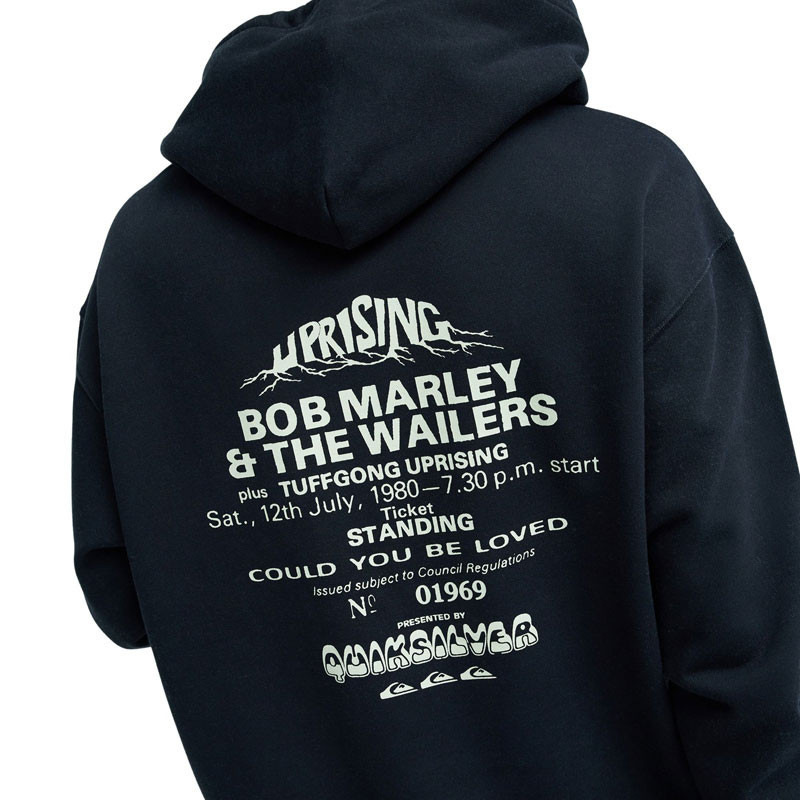 Sudadera Quiksilver: Bob Marley Concert Hoodie (Black Pigment)