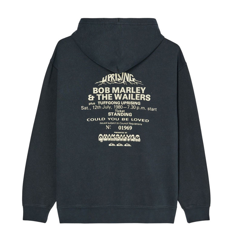 Sudadera Quiksilver: Bob Marley Concert Hoodie (Black Pigment)