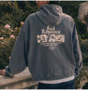 Sudadera Kaotiko: Hoodie Oversize My Own Drama (Washed Gray)