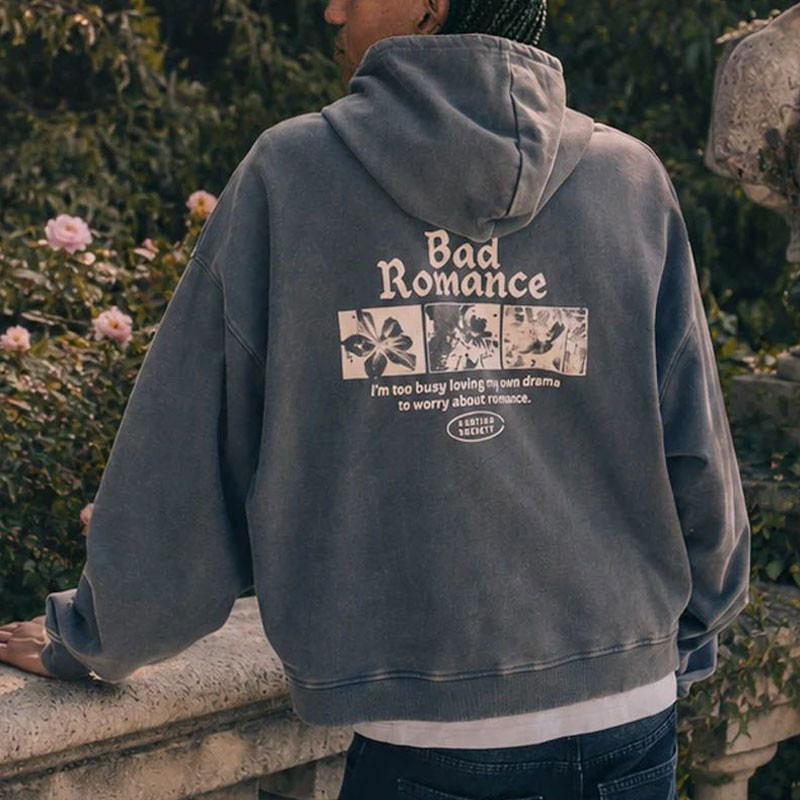 Sudadera Kaotiko: Hoodie Oversize My Own Drama (Washed Gray)