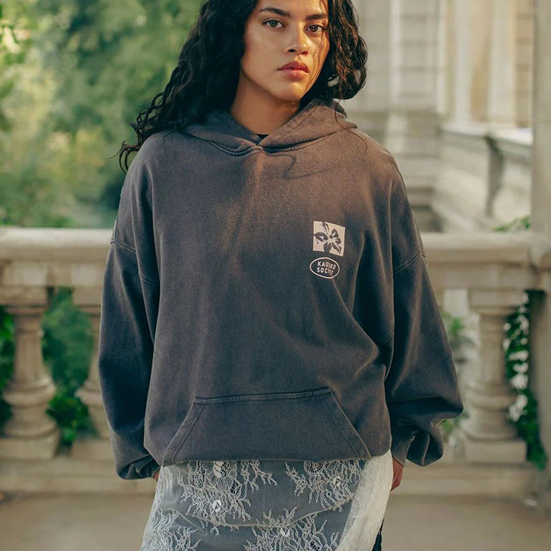 Sudadera Kaotiko: Hoodie Oversize My Own Drama (Washed Gray)