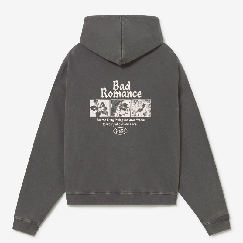 Sudadera Kaotiko: Hoodie Oversize My Own Drama (Washed Gray)