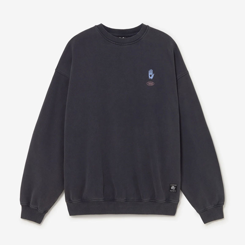 Sudadera Kaotiko: Crew Ovrsz Geometric Flower Org (Dk Slate)