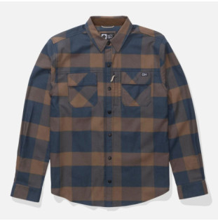 Camisa Salty Crew: Fathom LS Tech Flannel (Navy Rust)
