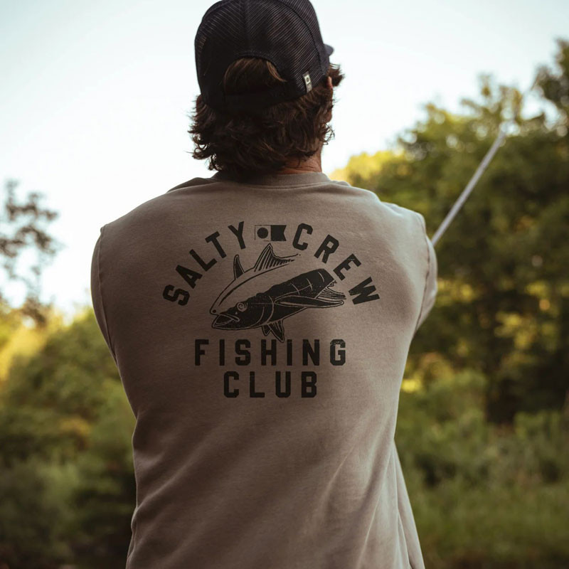 Sudadera Salty Crew: Fishing Club Crew (Shark Skin)