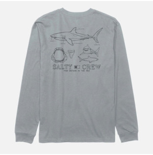 Camiseta Salty Crew: Great White LS Tee (Quarry)