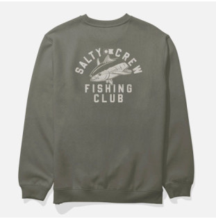Sudadera Salty Crew: Fishing Club Crew (Dusty Olive)