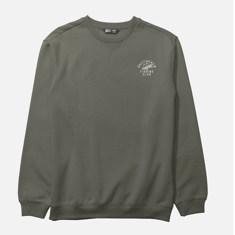 Sudadera Salty Crew: Fishing Club Crew (Dusty Olive)
