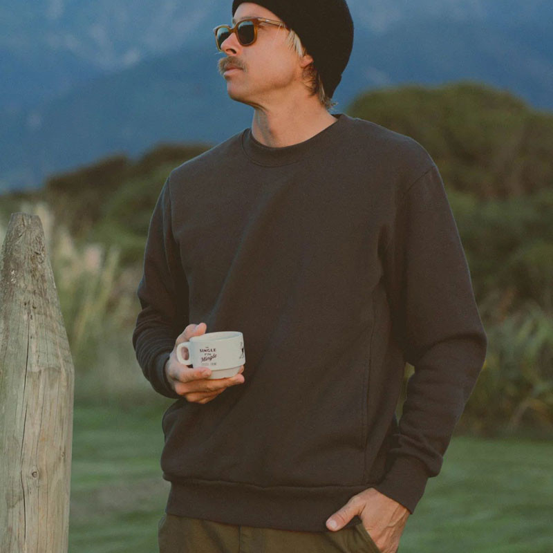 Sudadera Rhythm: Classic Fleece Crew (Vintage Black)