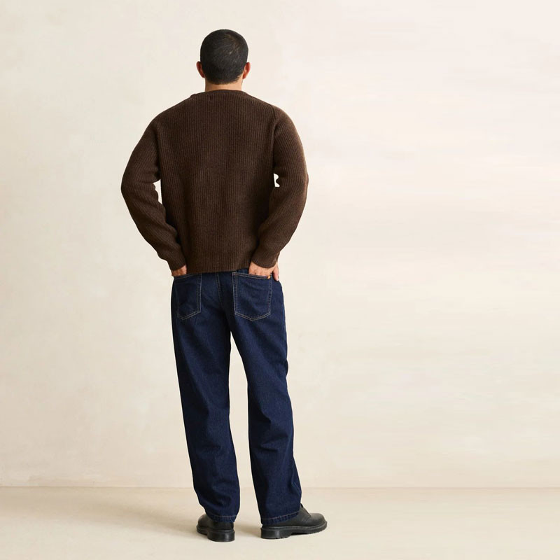 Jersey Rhythm: Vintage Waffle Knit Sweater (Chocolate)