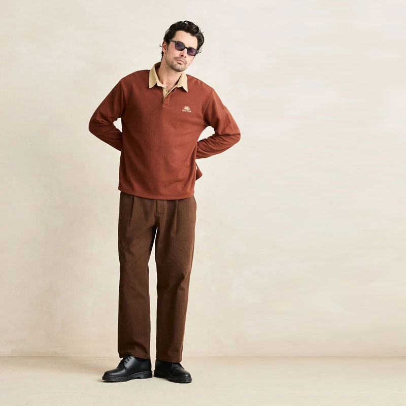 Polo Rhythm: Heritage Bloom Rugby Polo (Bark)