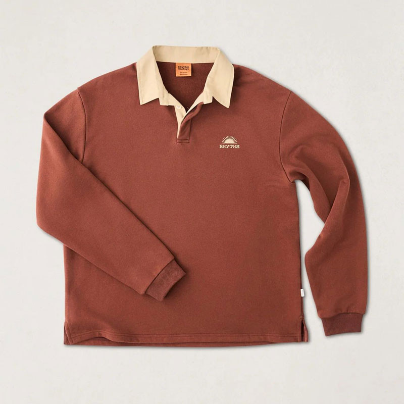 Polo Rhythm: Heritage Bloom Rugby Polo (Bark)