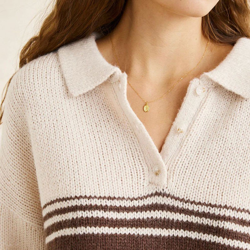 Jersey Rhythm: Strata Knit Collared Jumper (Natural)