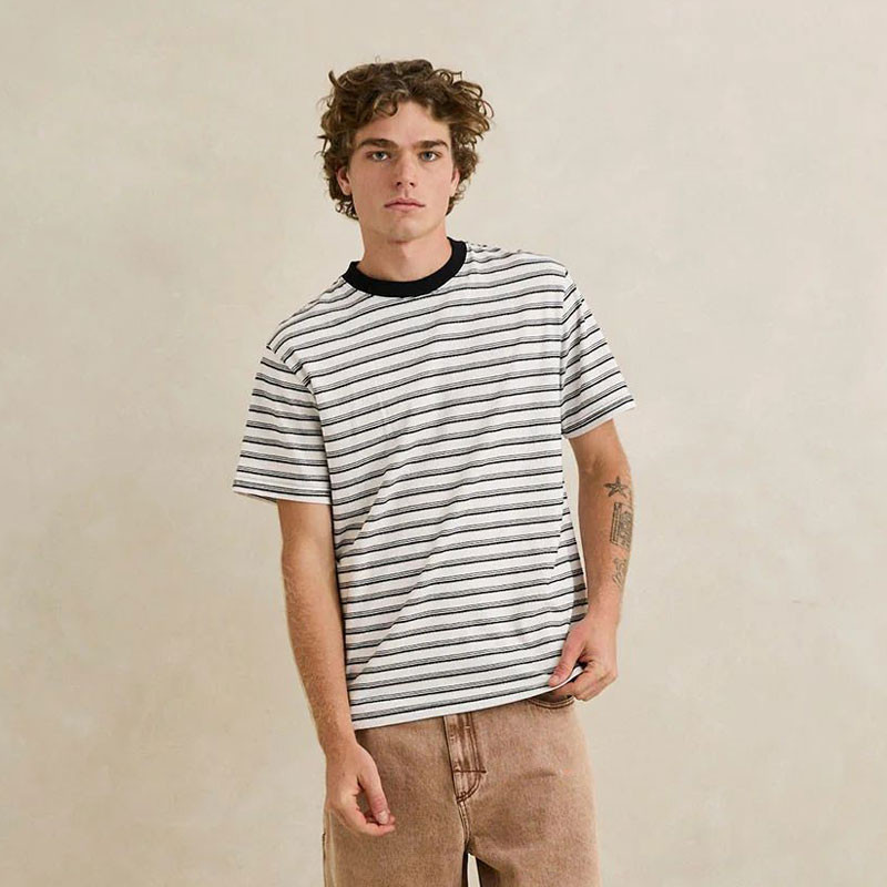 Camiseta Rhythm: Vintage Stripe SS T-Shirt (Natural)