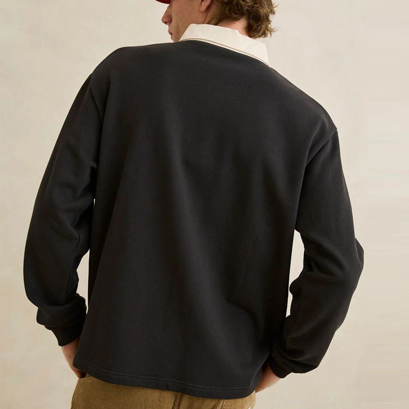 Polo Rhythm: Koa Vintage Rugby LS Polo (Black)