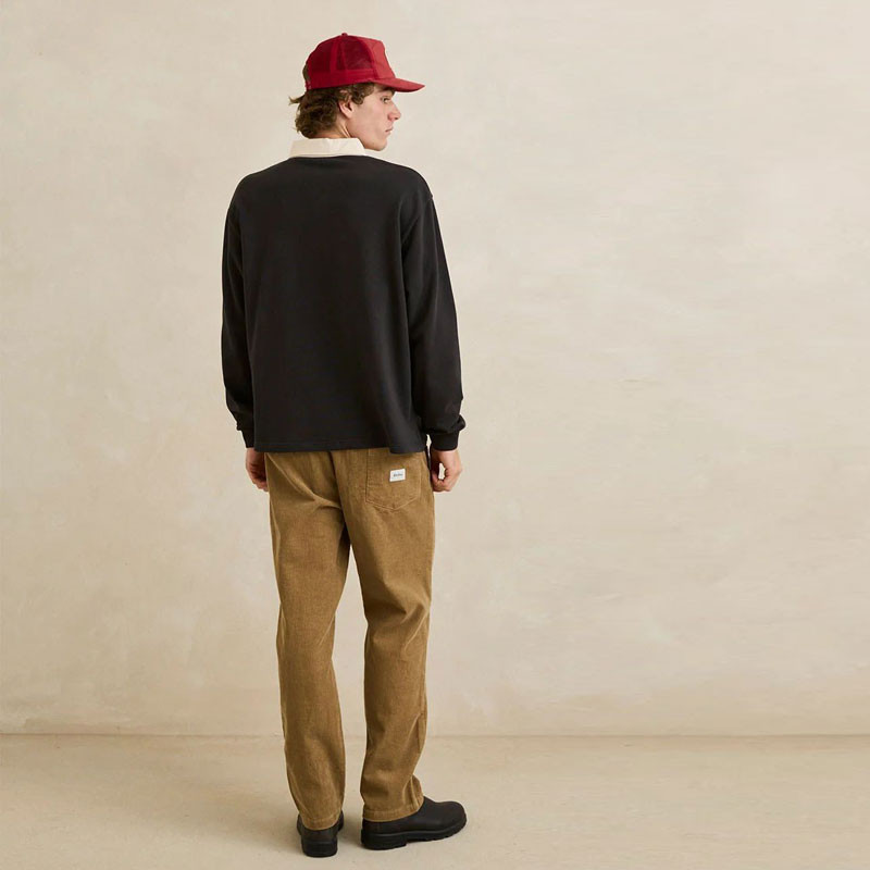 Polo Rhythm: Koa Vintage Rugby LS Polo (Black)
