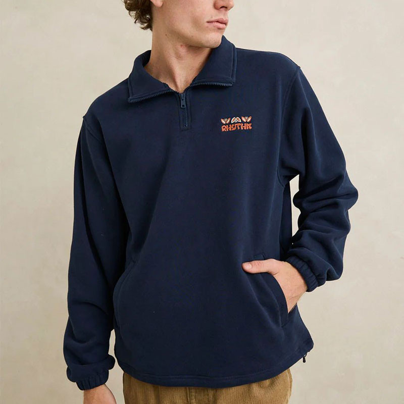 Sudadera Rhythm: Diego Quarter Zip Pullover (Navy)