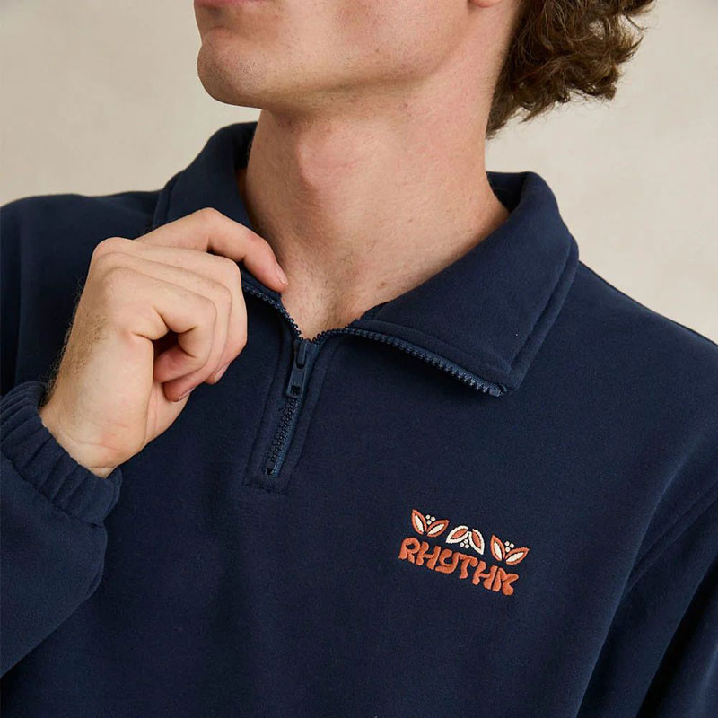 Sudadera Rhythm: Diego Quarter Zip Pullover (Navy)