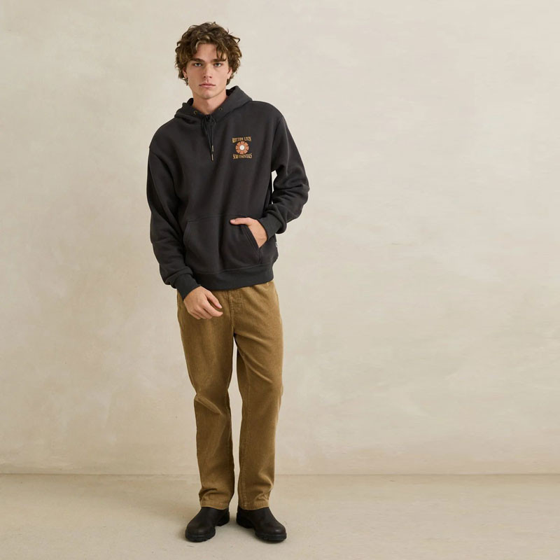 Sudadera Rhythm: Surf Essentials Fleece Hood (Washed Black)