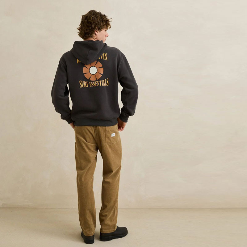 Sudadera Rhythm: Surf Essentials Fleece Hood (Washed Black)