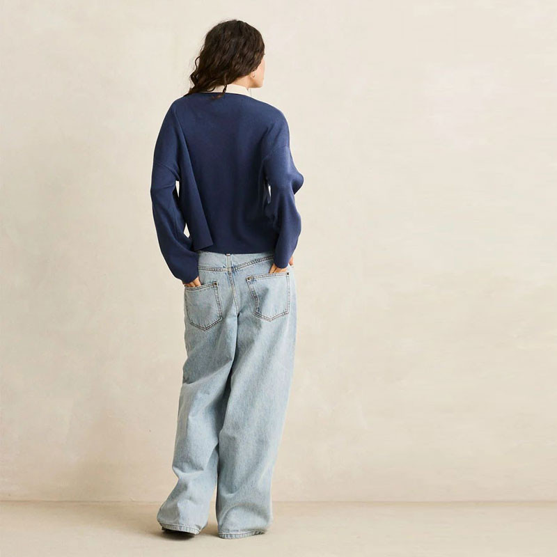 Jersey Rhythm: Rugby Polo Knit Sweater (Navy)