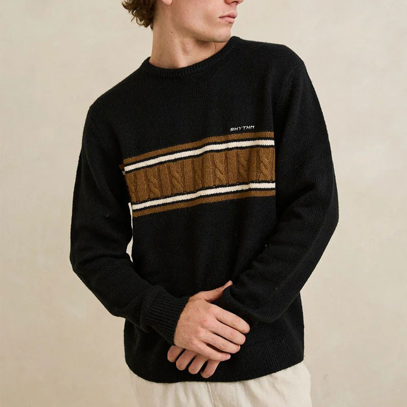 Jersey Rhythm: Mohair Stripe Knit (Black)
