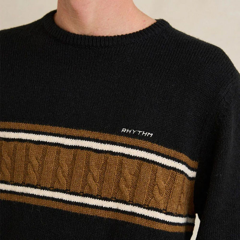 Jersey Rhythm: Mohair Stripe Knit (Black)
