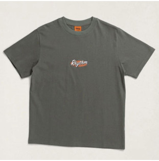 Camiseta Rhythm: Hallmark Hvy Vint Embroid SS (Silver Pine)
