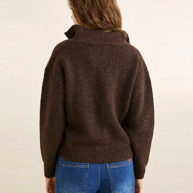 Jersey Rhythm: Quincy Zip Knit (Chocolate)