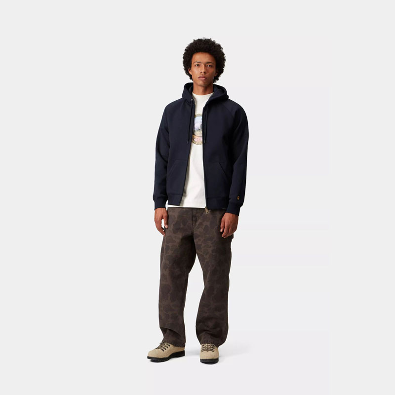 Sudadera Carhartt WIP: Hooded Chase Jacket (Dark Navy Gold)