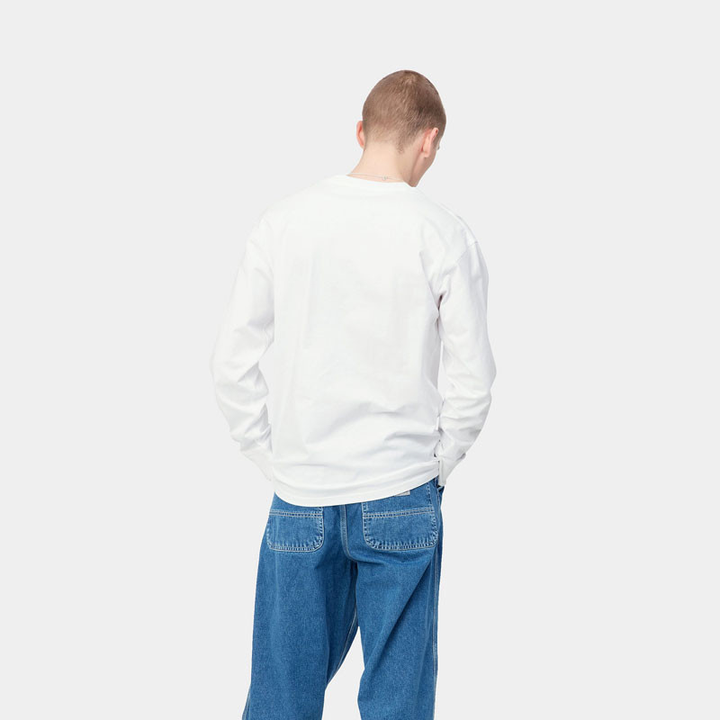 Camiseta Carhartt WIP: LS American Script T-Shirt (White)
