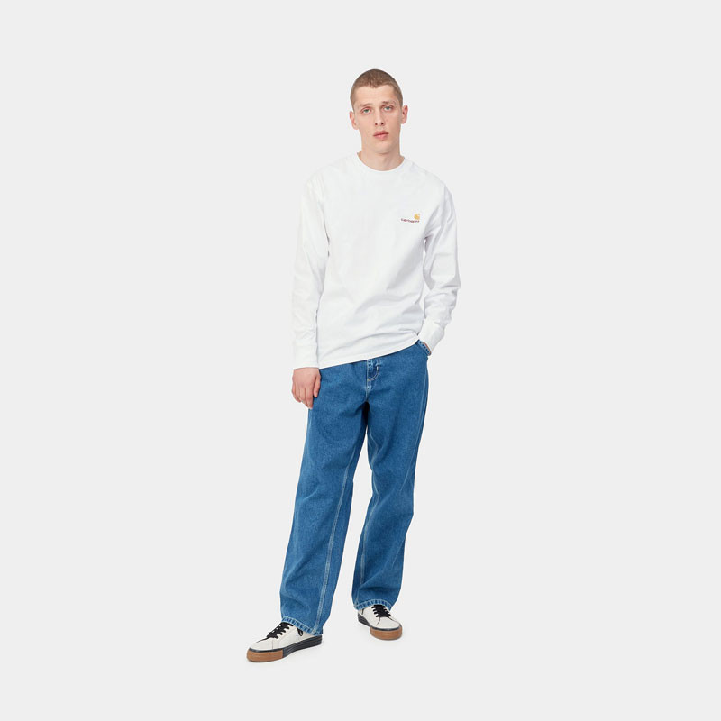 Camiseta Carhartt WIP: LS American Script T-Shirt (White)